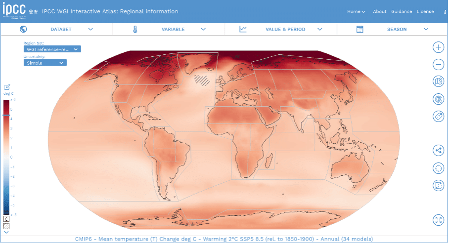 ADIMAS | carte interactive du réchauffement globale