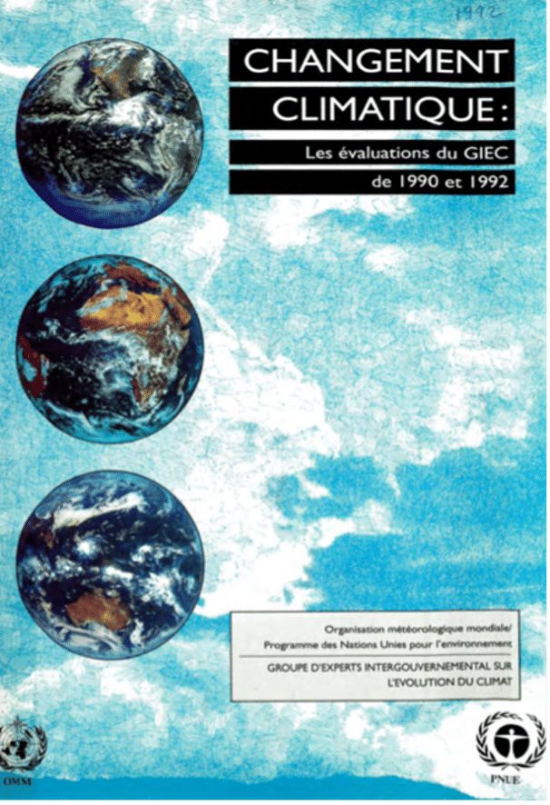 ADIMAS | page de garde rapport du GIEC, changement climatique 1990