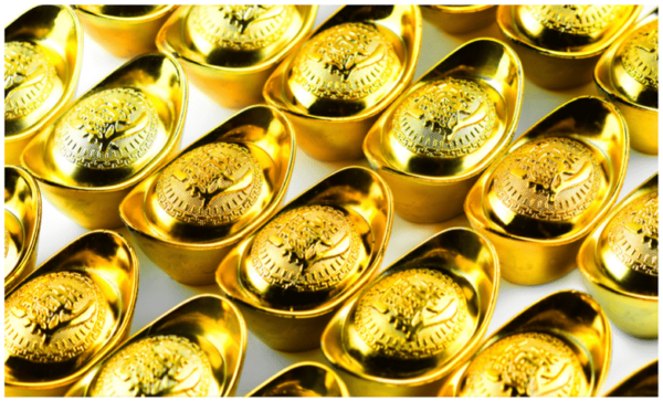 ADIMAS | Stock d'or en lingots chinois traditionnels, appelé Yuanbao